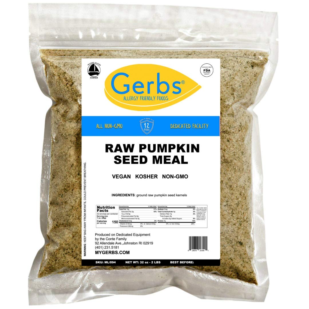 Smoothie bowl topped with Gerbs Pumpkin Seed Meal for added texture.