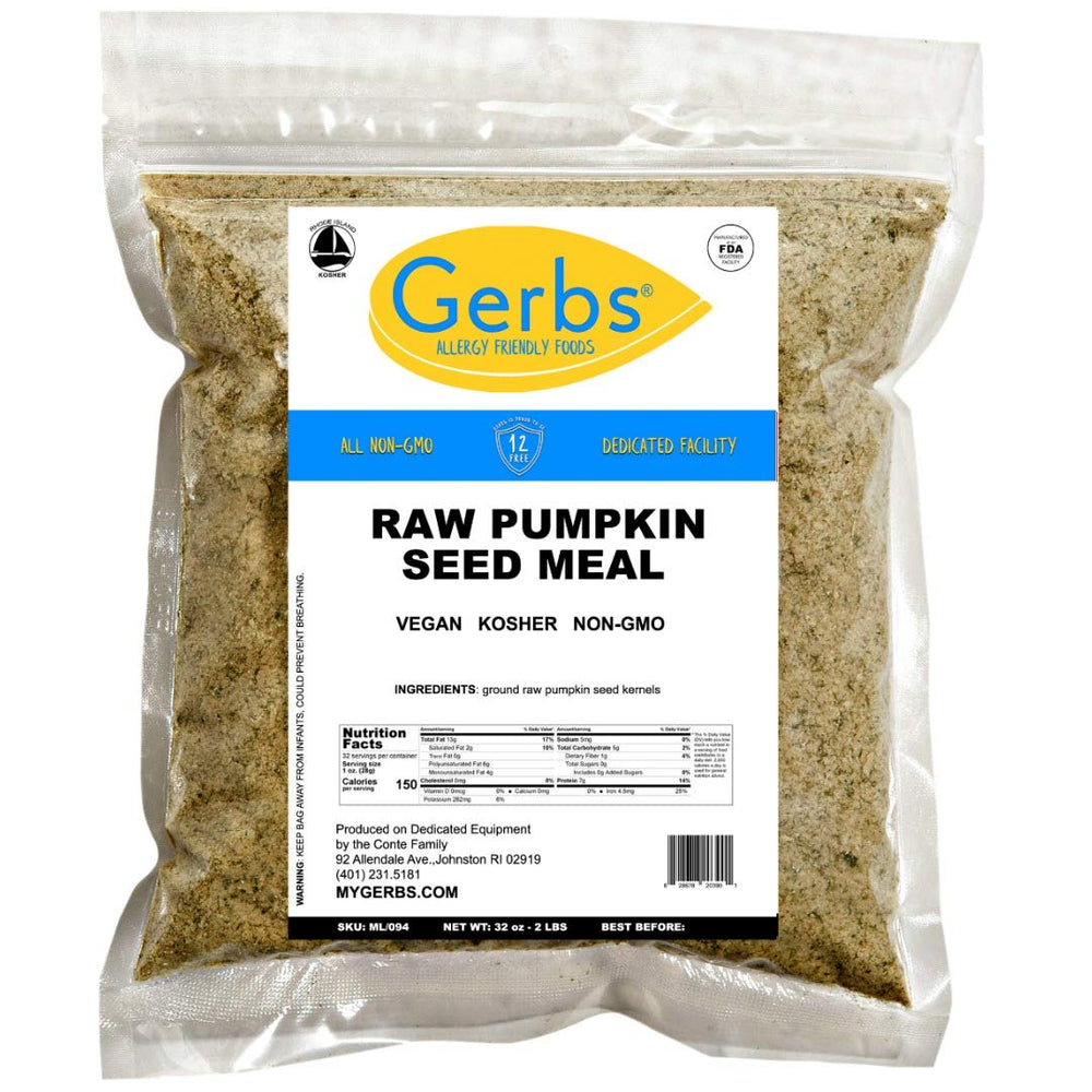 Smoothie bowl topped with Gerbs Pumpkin Seed Meal for added texture.