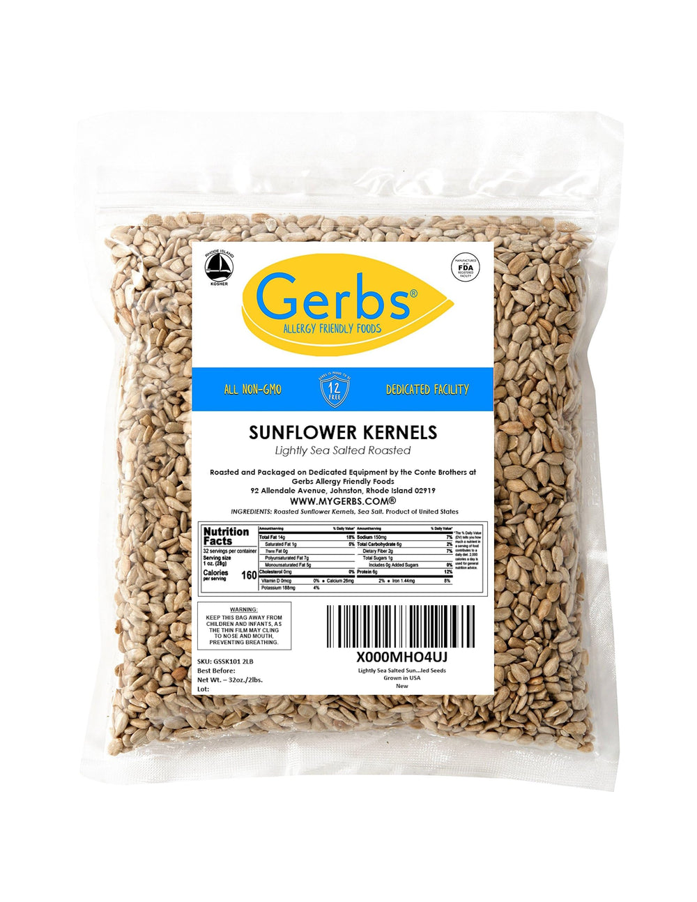 GERBS Sunflower Seed Kernels in a bowl for versatile toppings and bites