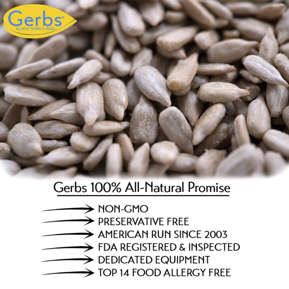 GERBS Sunflower kernels on a kitchen counter, ideal for quick snacking