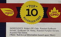 GERBS Original Seed n' Honey Granola closeup seeds emphasizes protein-rich texture.