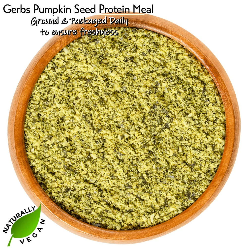 GERBS Pumpkin Seed Meal used in smoothies adds nutty flavor and protein.