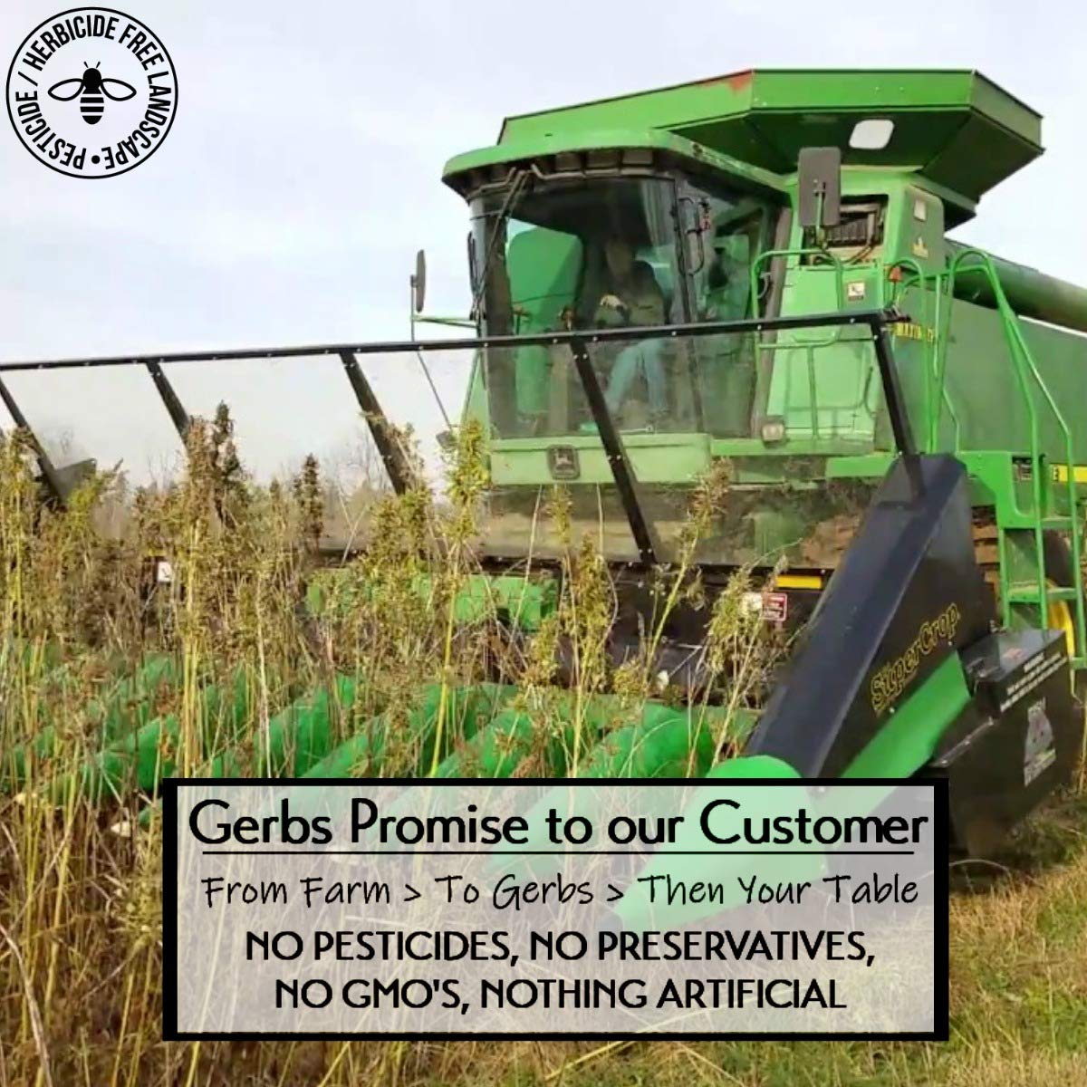 GERBS reseal bag closure emphasizes freshness and convenient storage.