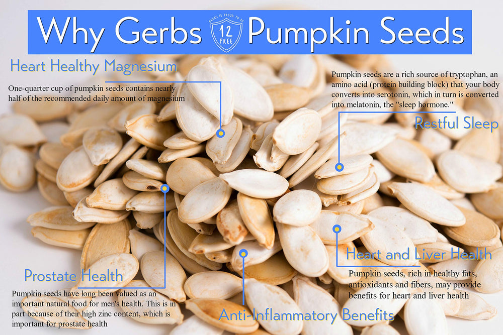Gerbs small-batch roasted pumpkin seeds in shell offer rich crunch and flavor.