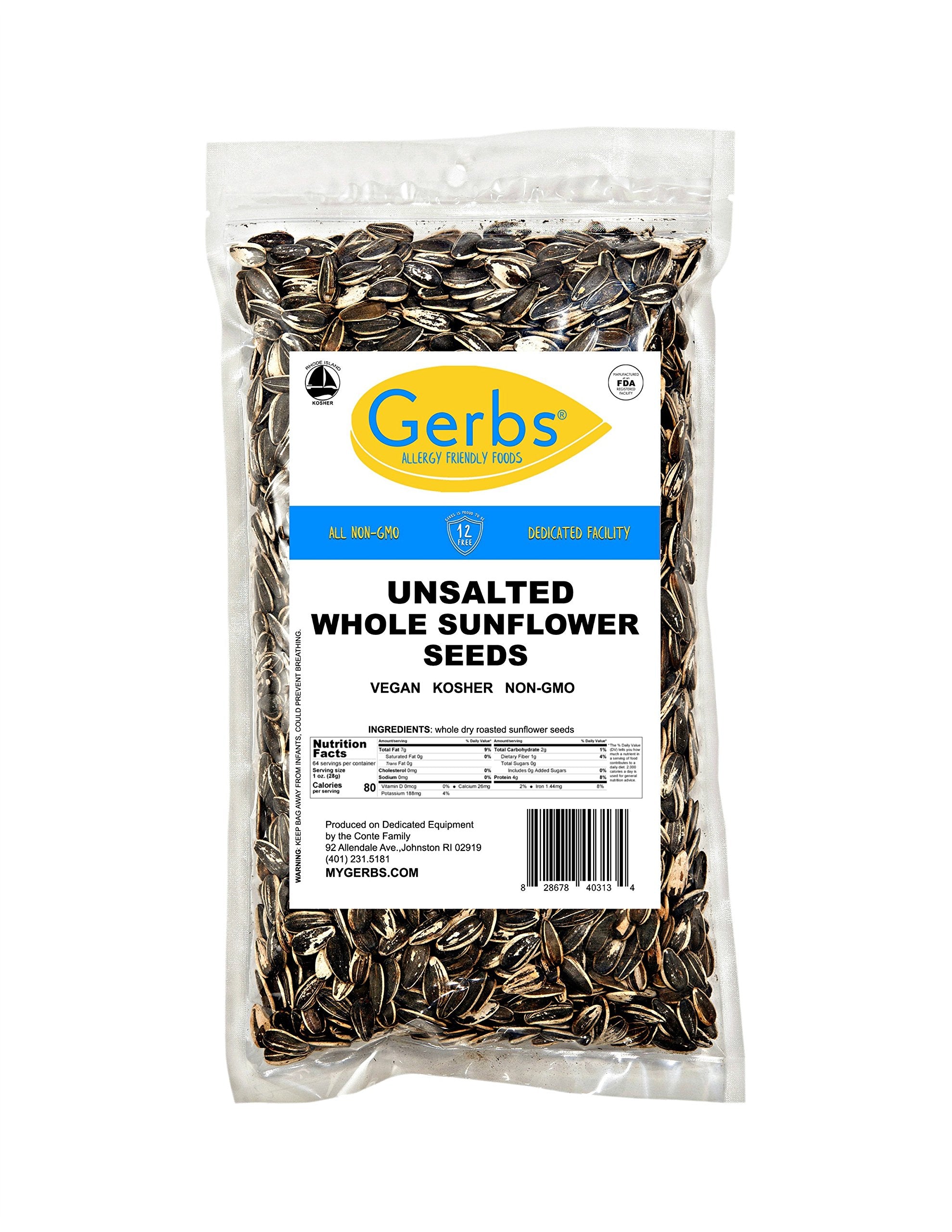 GERBS recipe ideas card inspires meals with sunflower seeds.