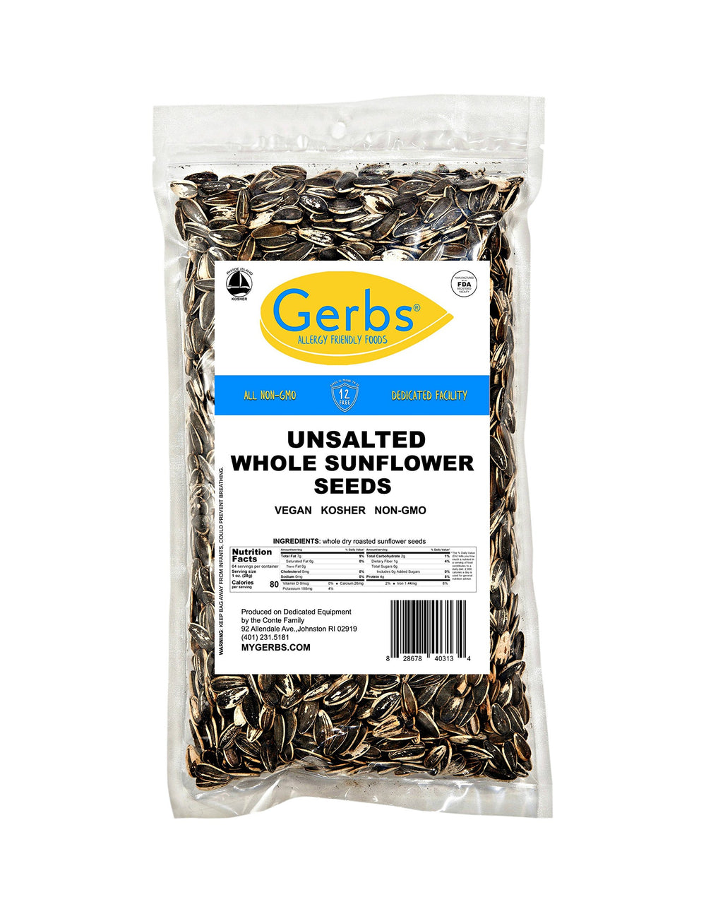 GERBS recipe ideas card inspires meals with sunflower seeds.