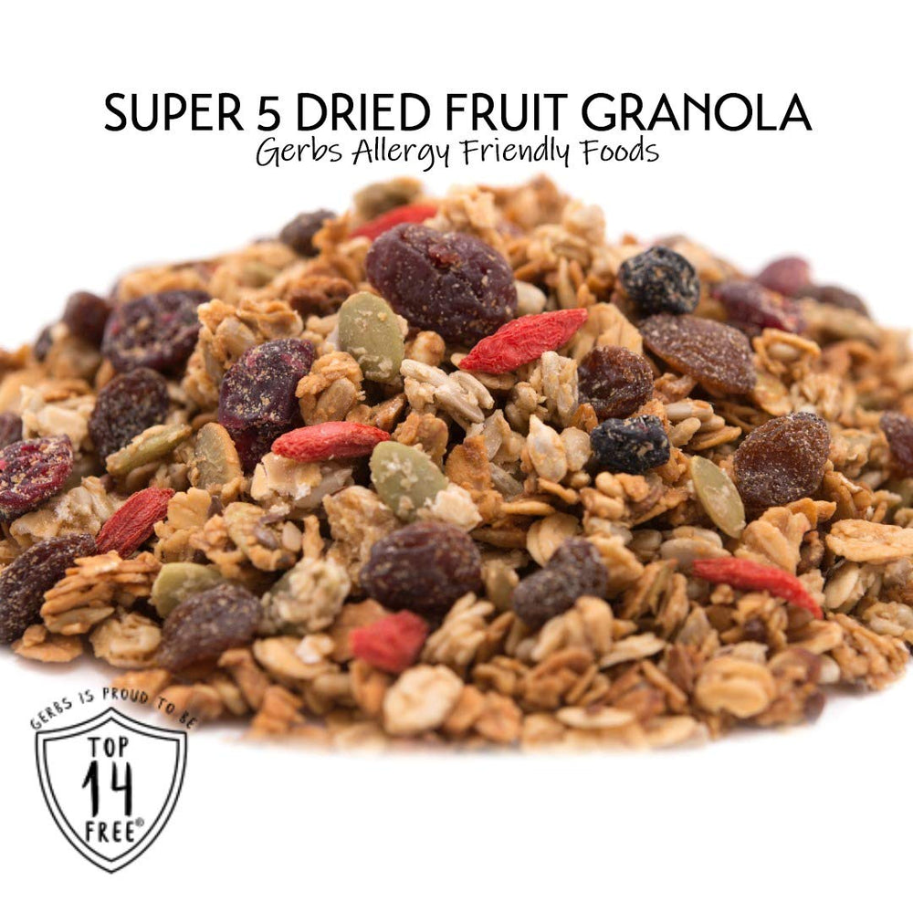 GERBS Dried cherry accents in Gerbs granola provide tart-sweet notes