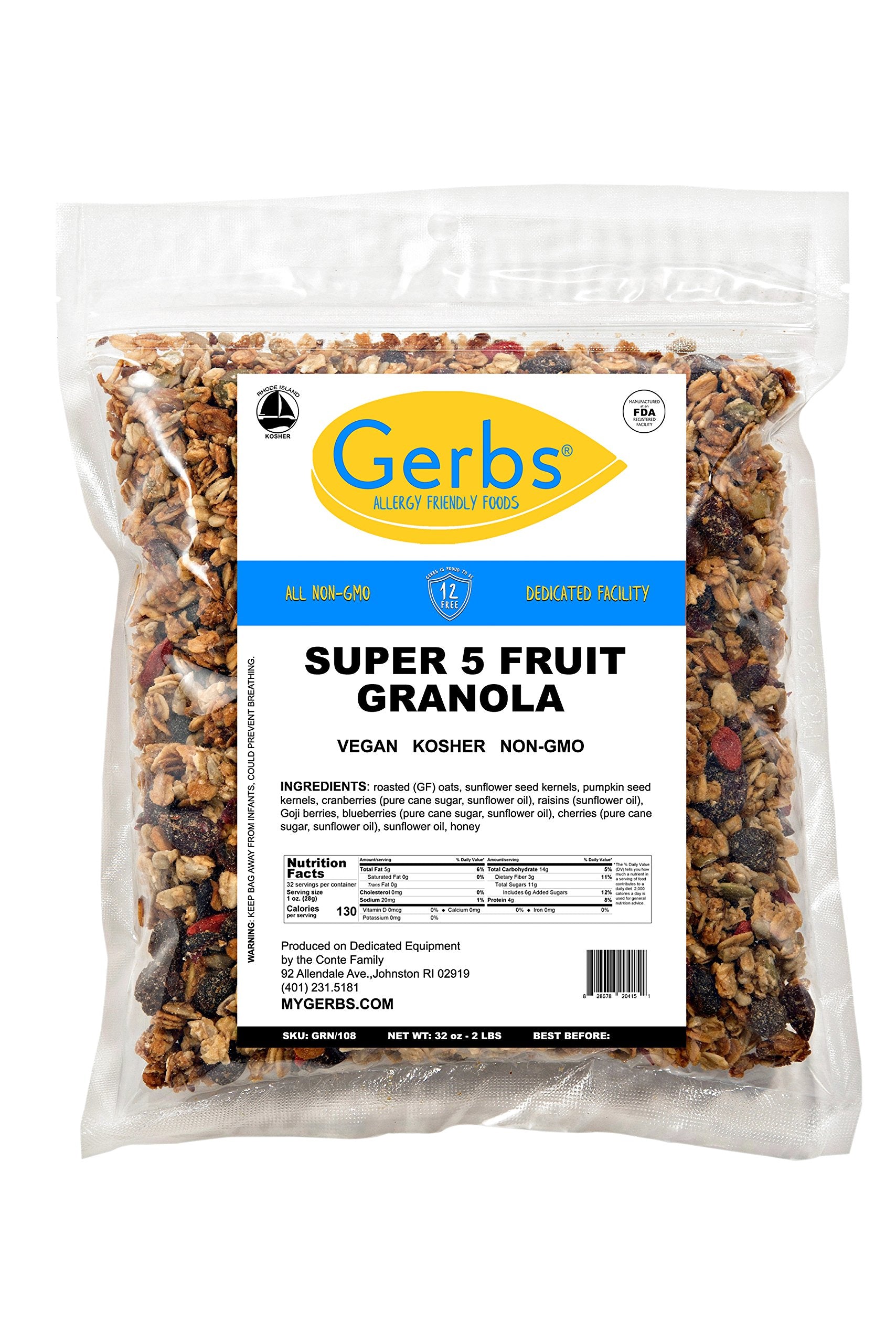 GERBS Goji berries visible in Gerbs granola add color and variety