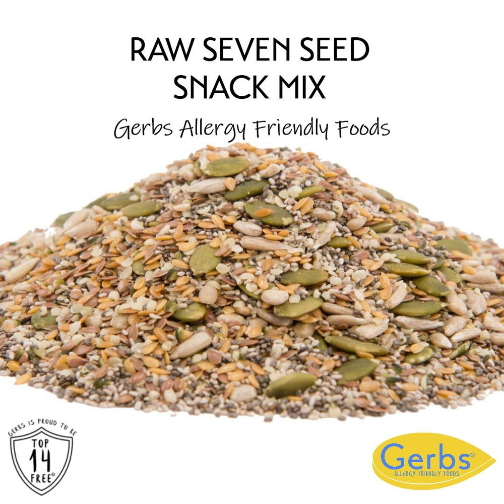 GERBS Super 7 Seed Snack Mix hemp seeds close-up for crunch