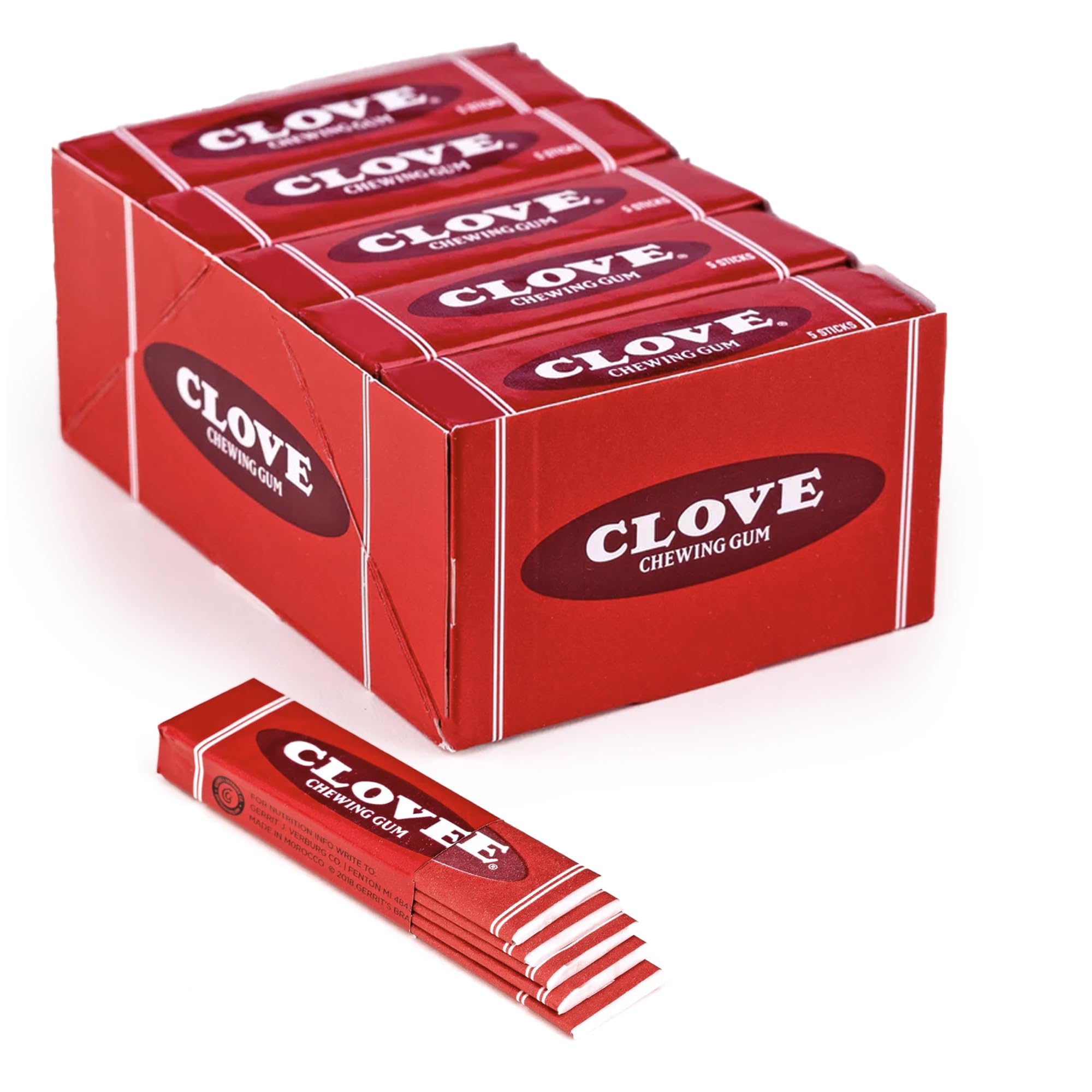 Gerrit's 20ct clove gum pack front view for vintage flavor lovers