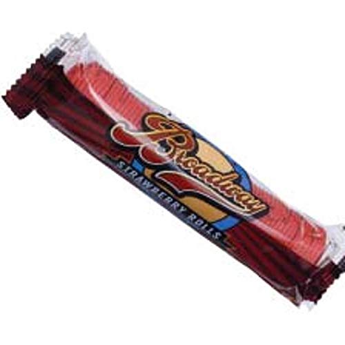 Unwrapped Gerrit's Broadway Licorice Rolls Strawberry reveals chewy strands