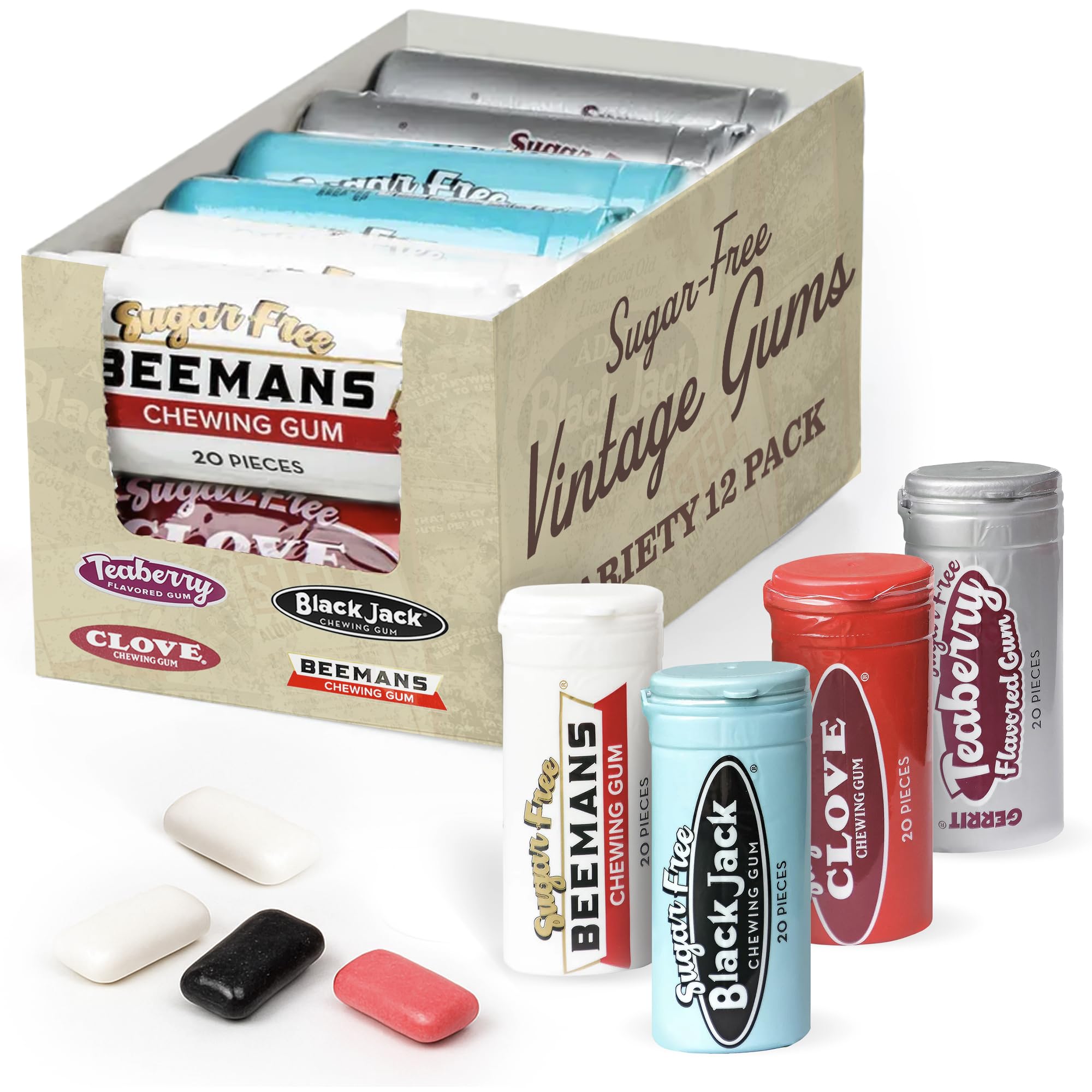 Gerrit's sugar free gum Beeman's tube for classic flavor on the go