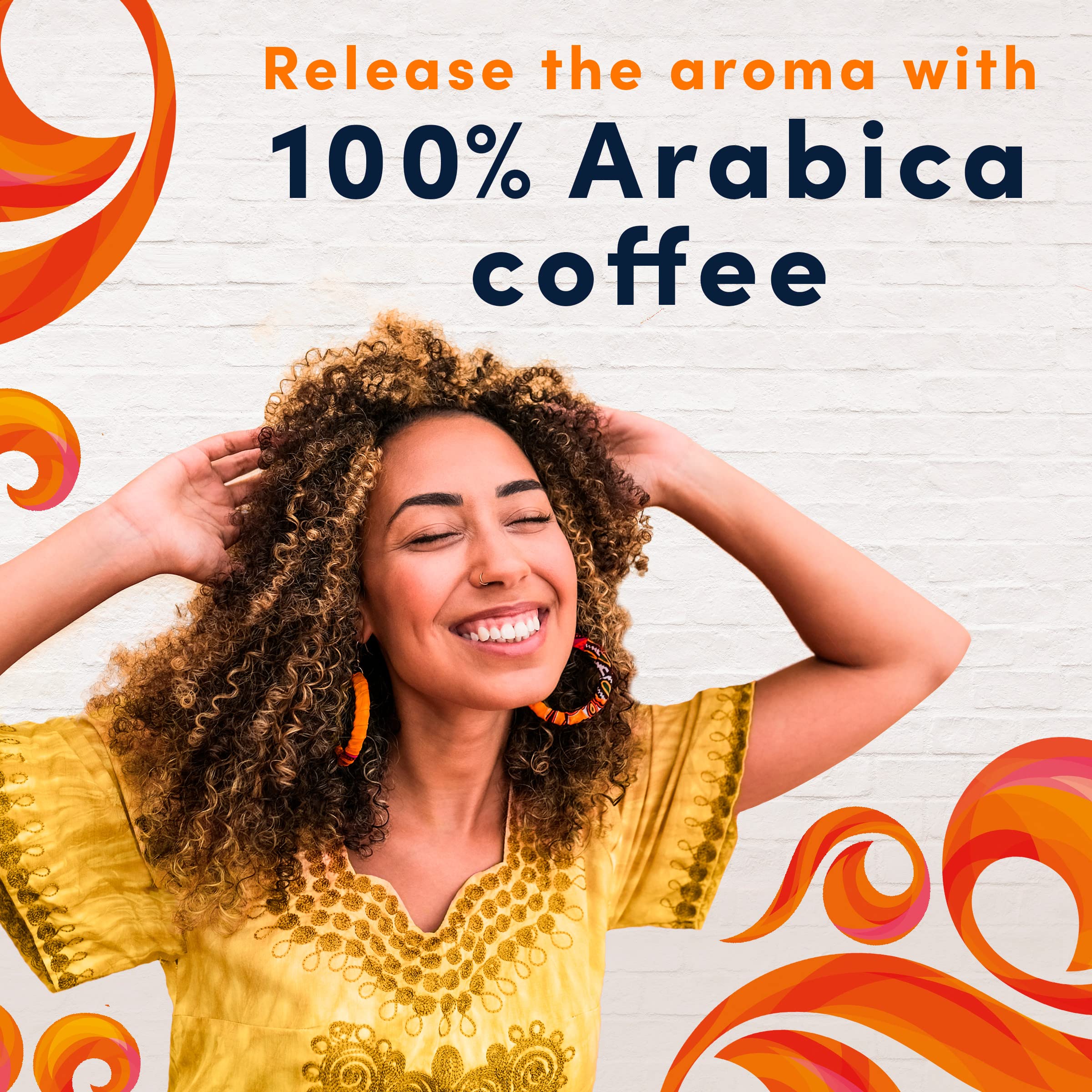 Gevalia 100% Arabica beans from around the world enhance aroma.