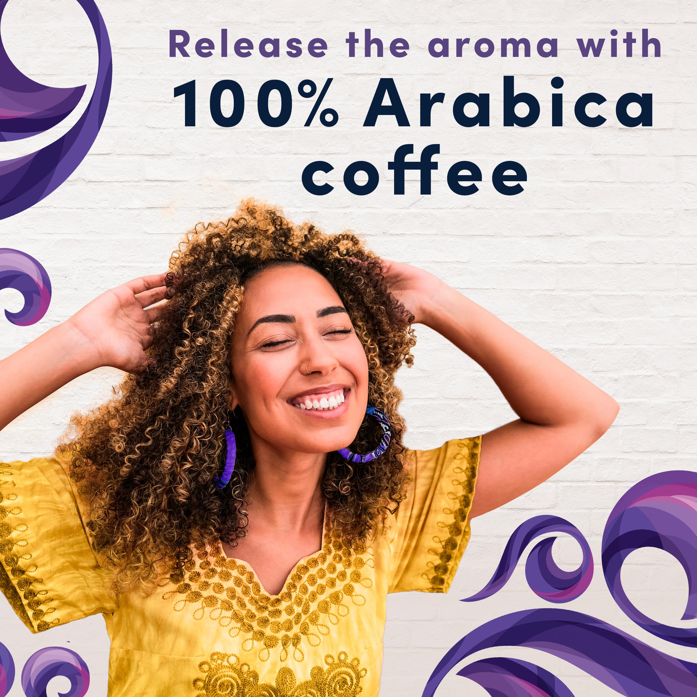 100% Arabica Gevalia coffee beans for bold flavor and aroma.
