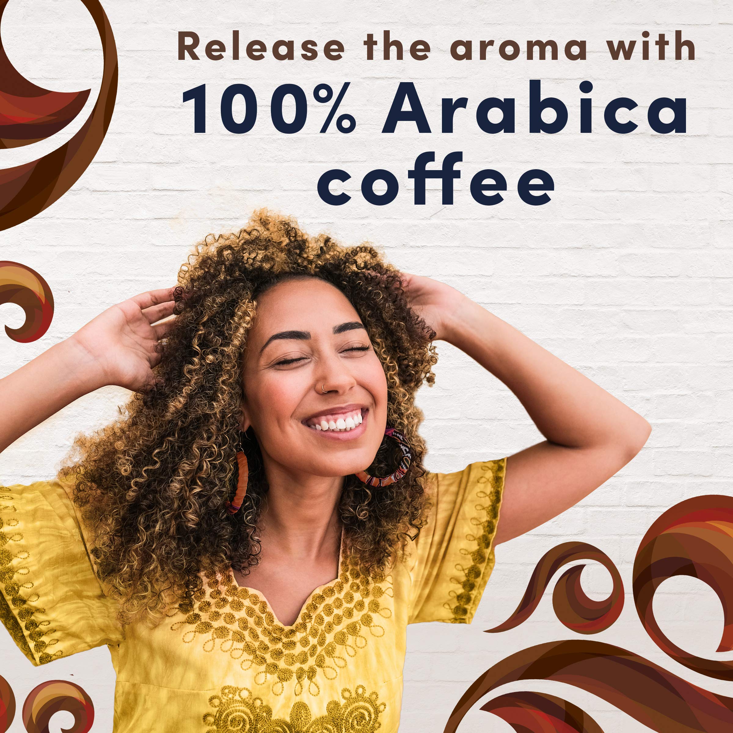 Steam rising from Gevalia aroma for a fresh coffee experience