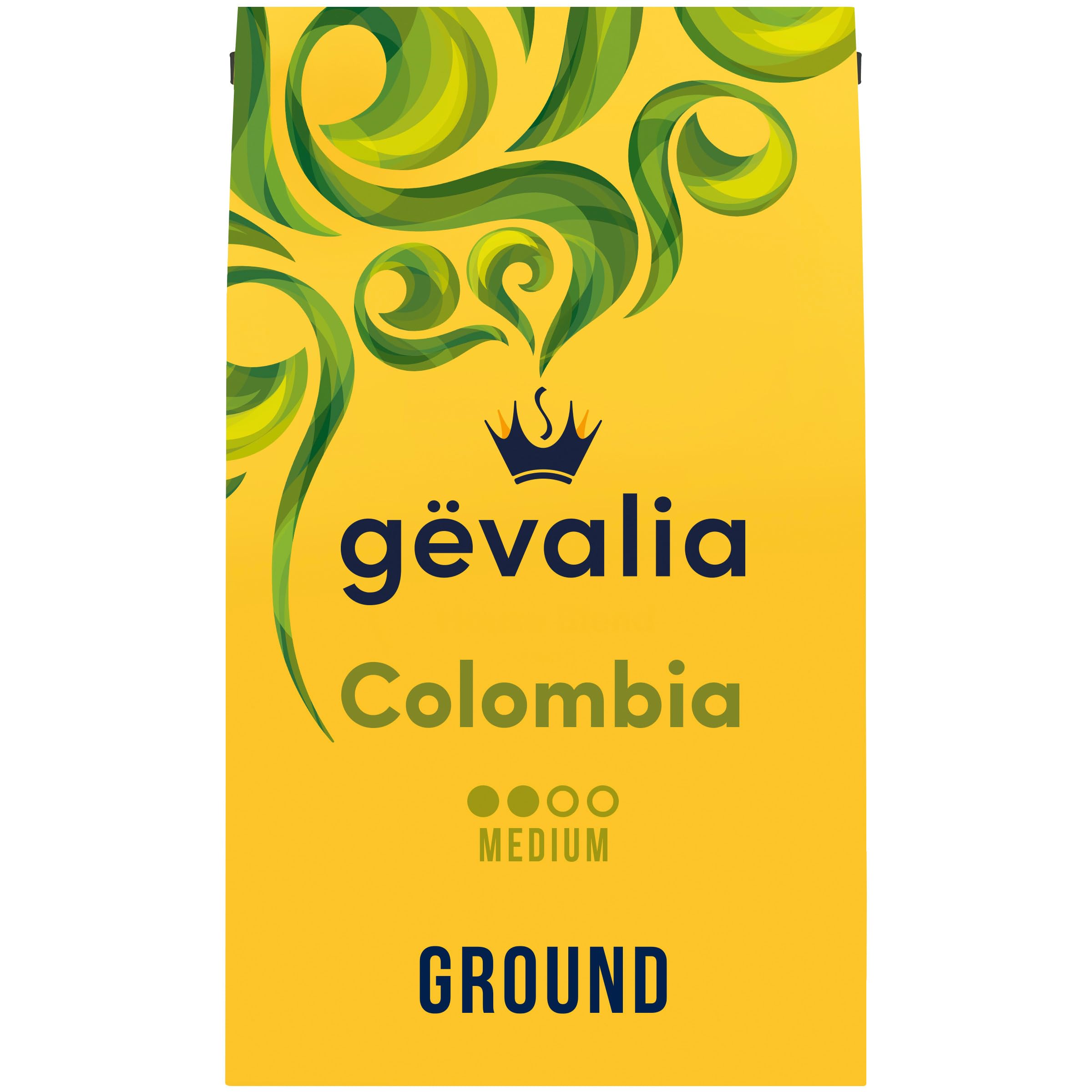 Gevalia Colombia Medium Roast Ground Coffee bag ready for brewing
