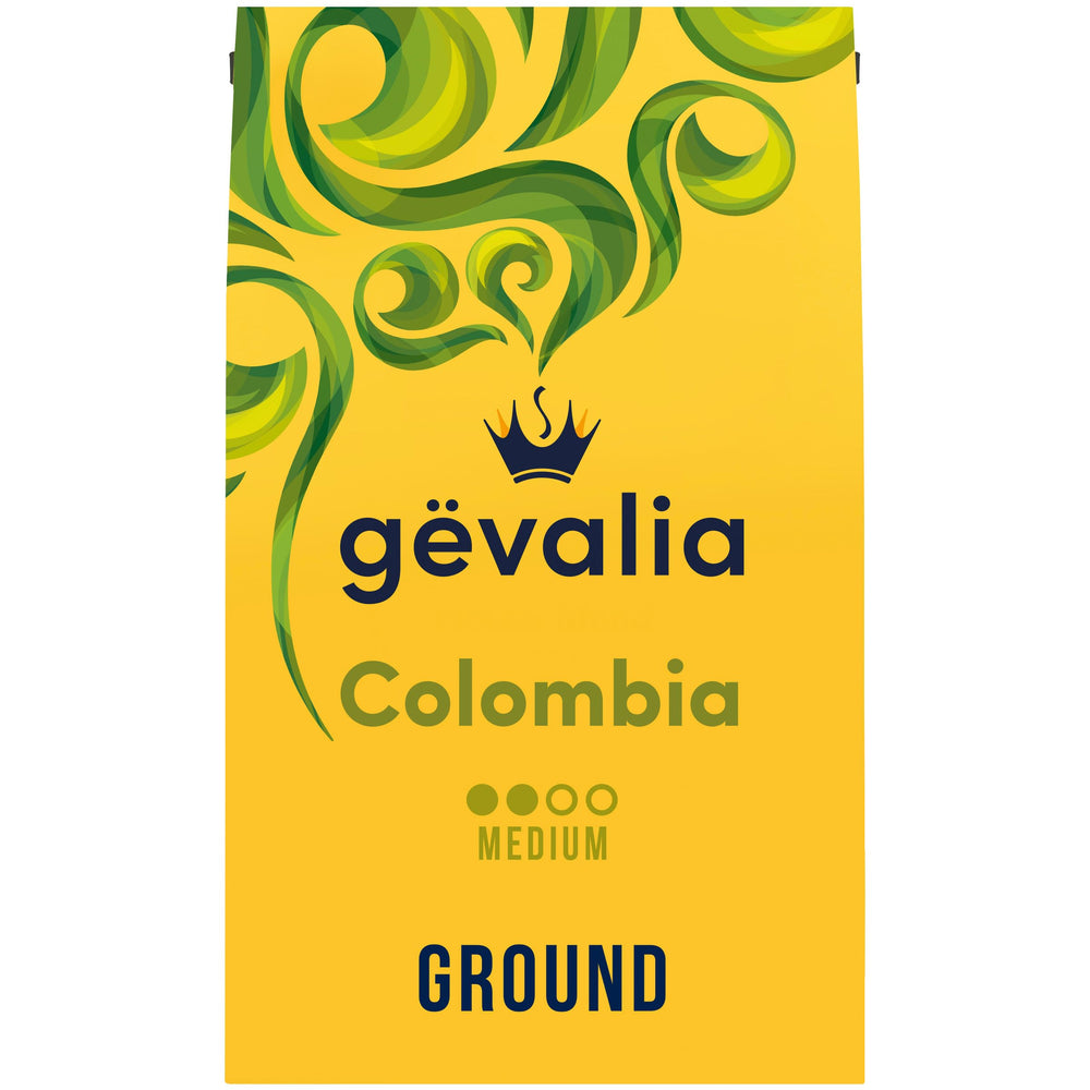 Gevalia Colombia Medium Roast Ground Coffee bag ready for brewing