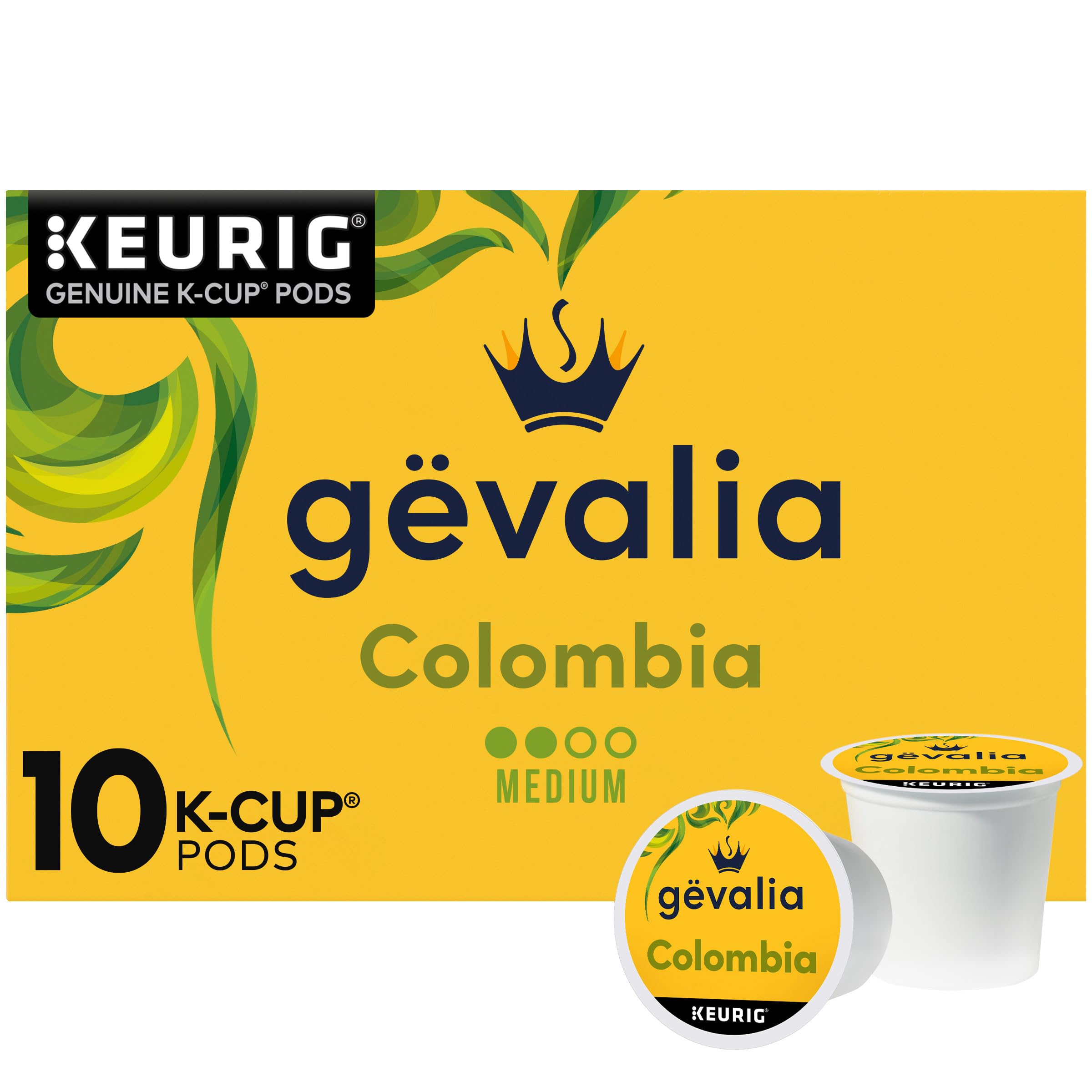 Gevalia Colombia medium-roast K-Cup pod for a quick, flavorful morning brew.