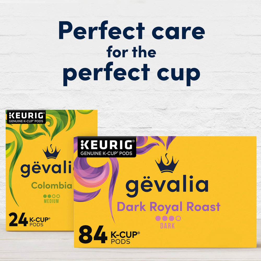 Gevalia dark roast brew with steam and rich aroma