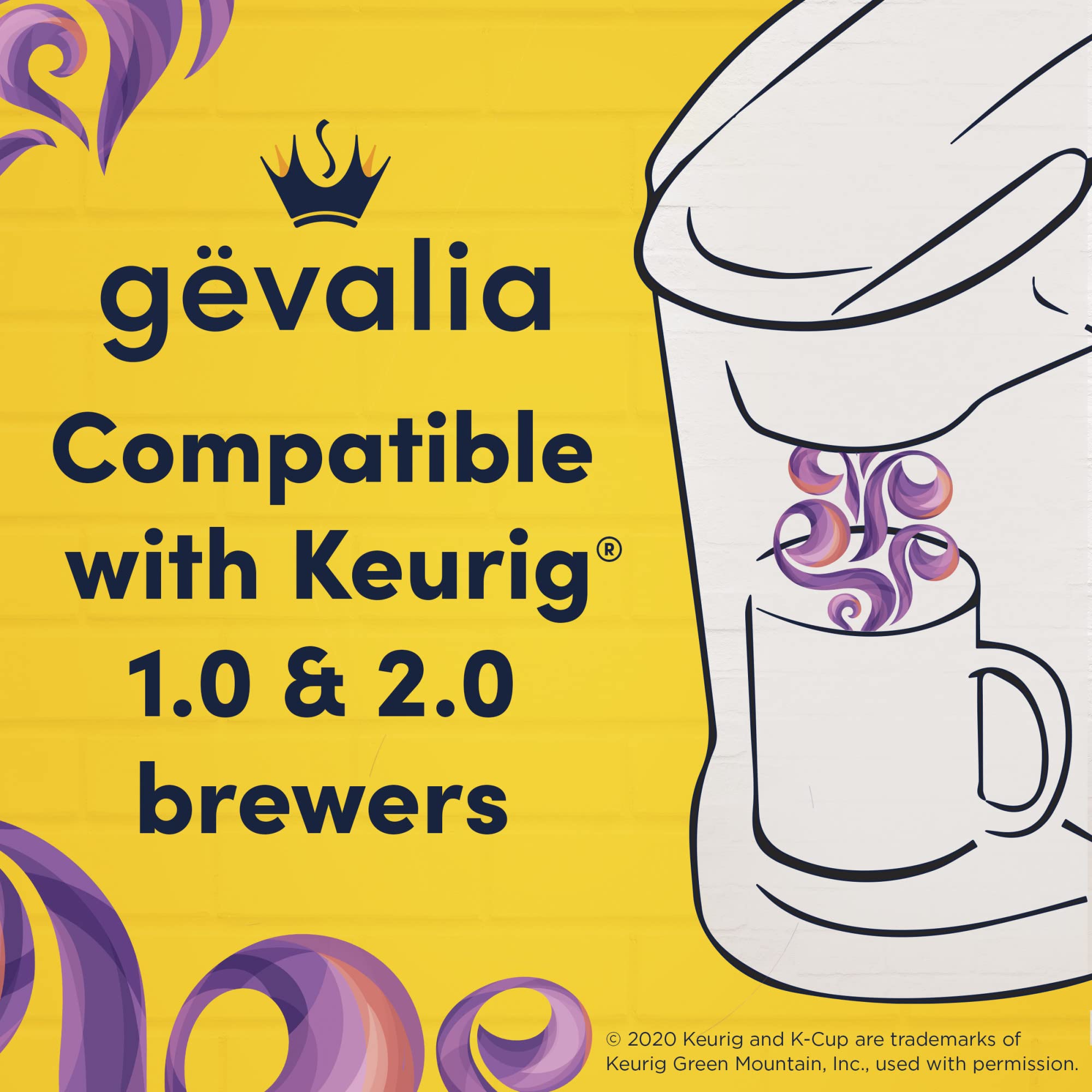 Gevalia packaging closeup highlighting slow roasted beans and flavor lock