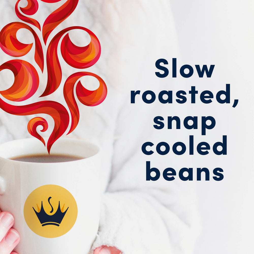 Gevalia Decaf coffee on kitchen counter suggests everyday use and convenience.