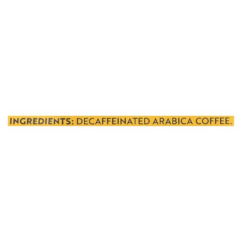 Gevalia House Blend Decaf bag label highlights slow roasting and flavor locking.