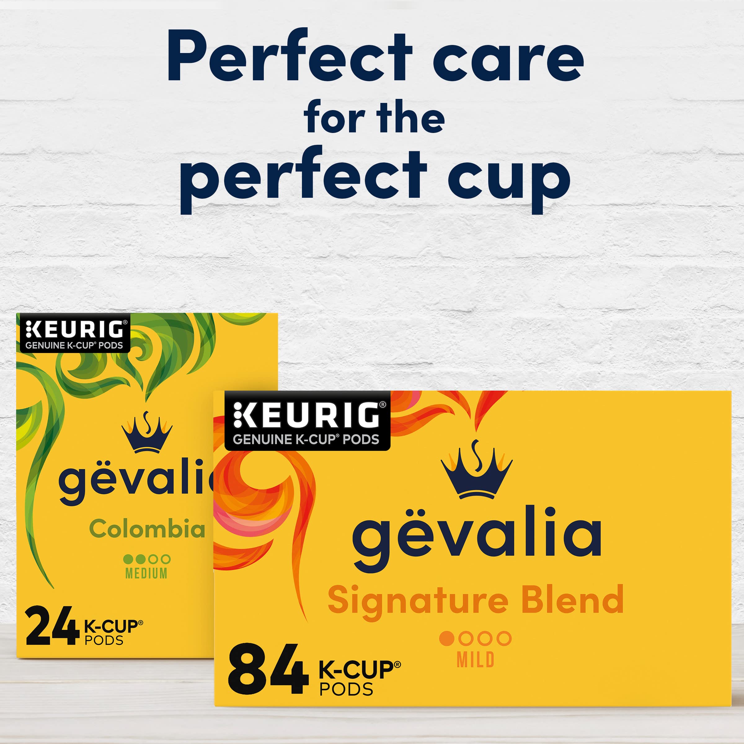 Gevalia kosher-certified box signals suitability for kosher dietary needs.