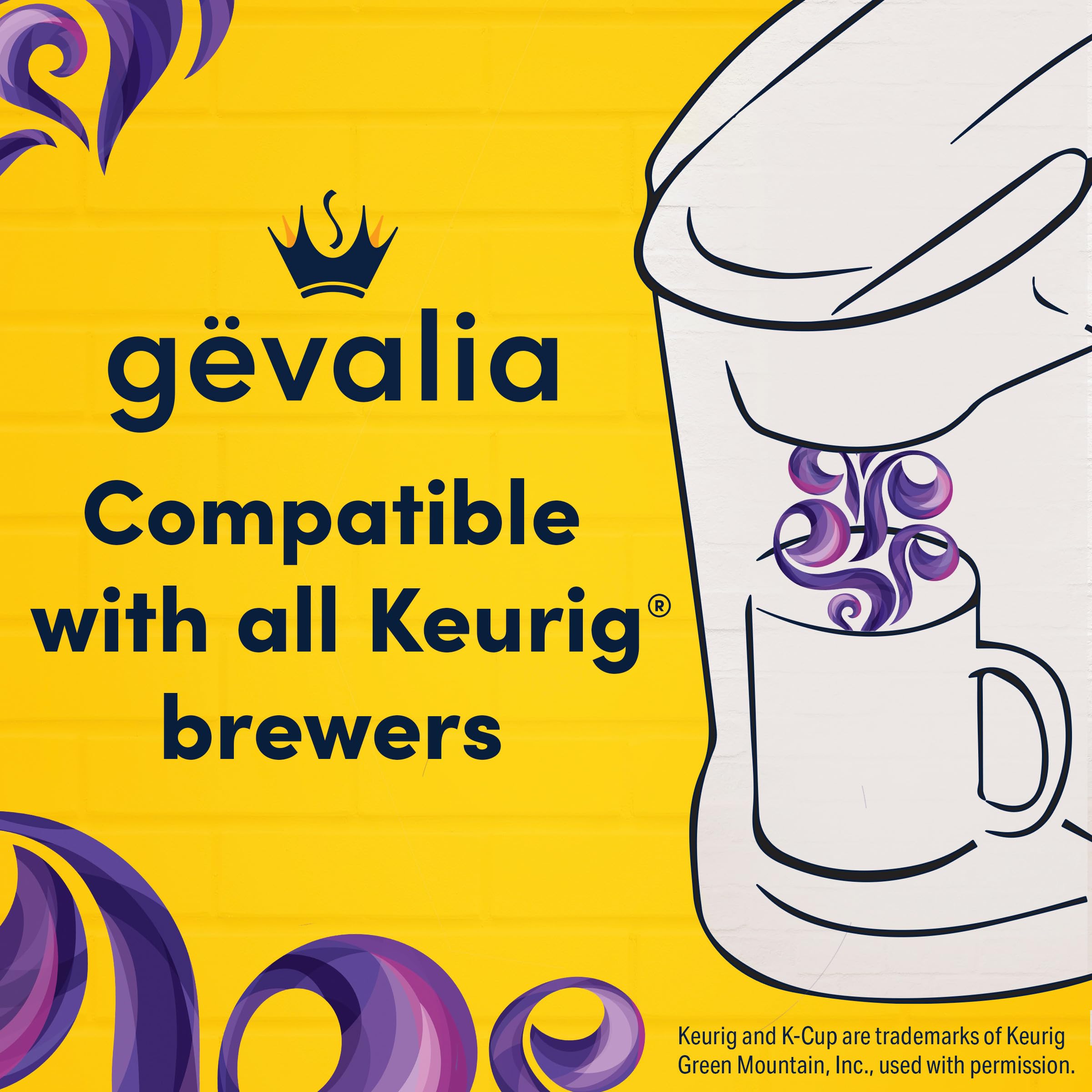 Gevalia Majestic Roast pod on saucer ready to savor.