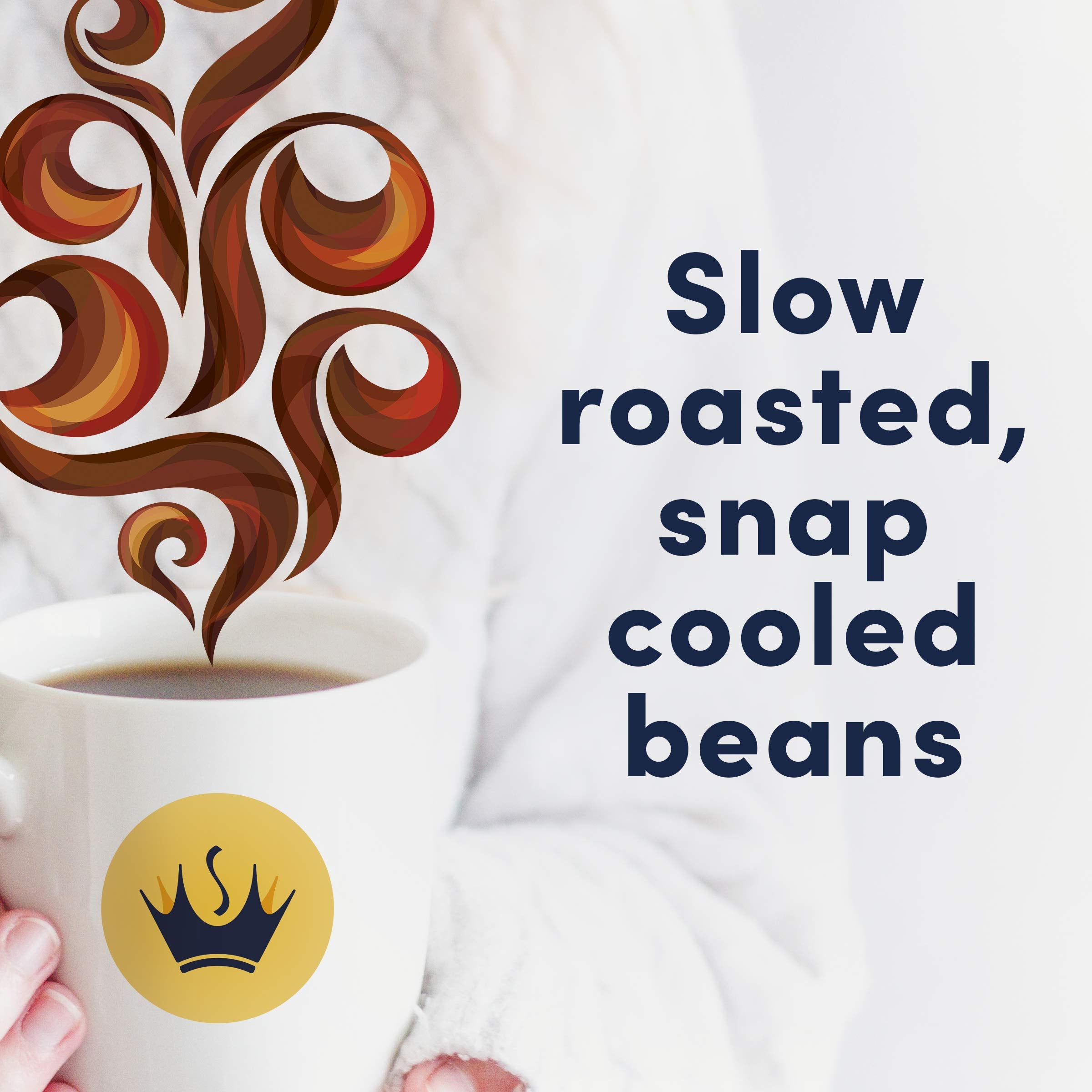 Gevalia mug with steam illustrating a comforting morning brew