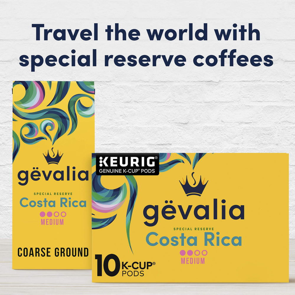 Gevalia Rainforest Alliance certified single-origin Costa Rica beans.