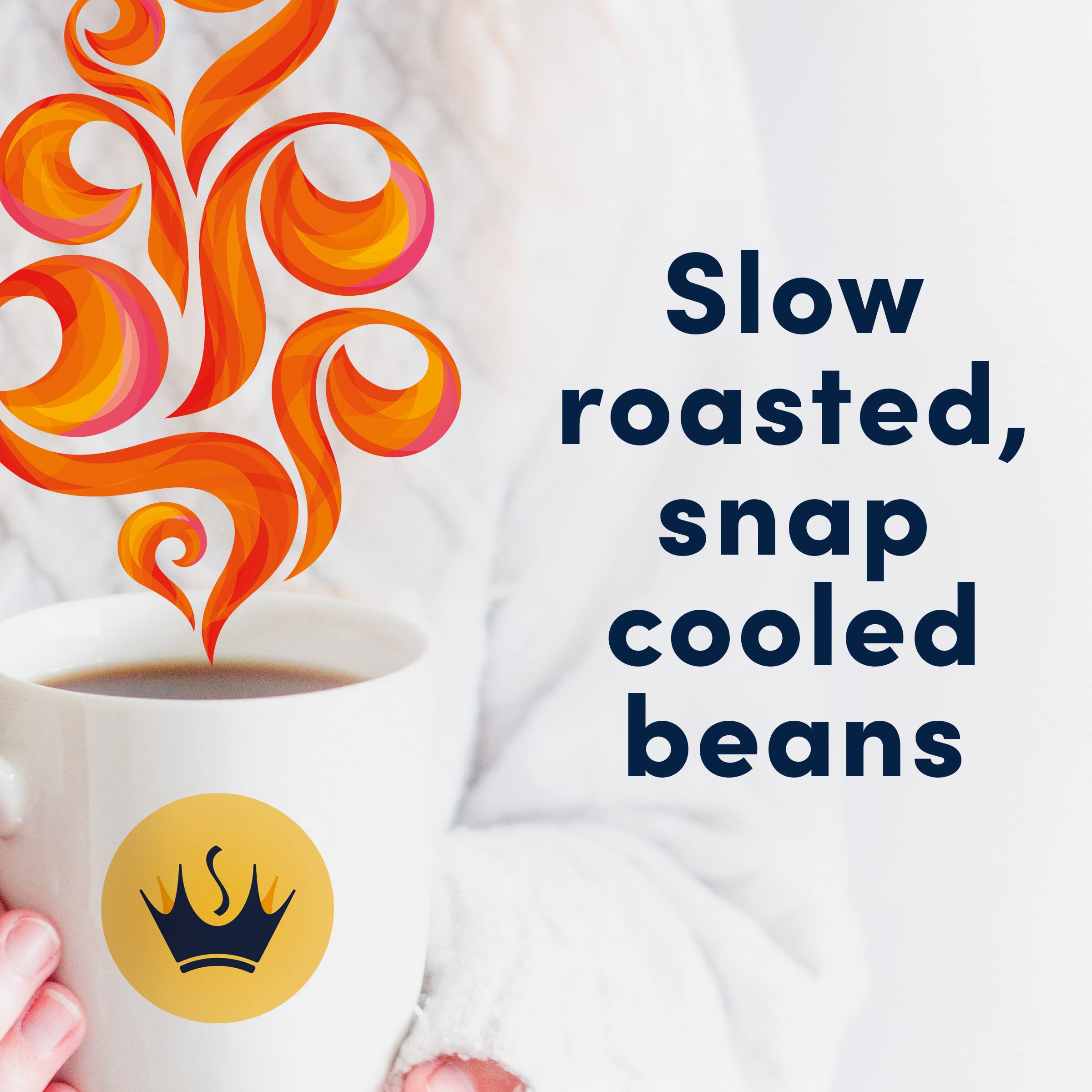 Gevalia beans slow-roasted and snap-cooled to lock in flavor.