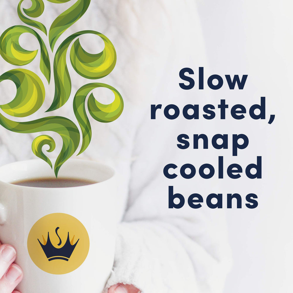 Gevalia steaming mug suggests a comforting morning ritual