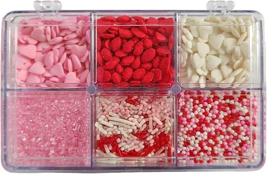 Gevog heart sprinkles bag provides colorful, tasty decorations for baking.