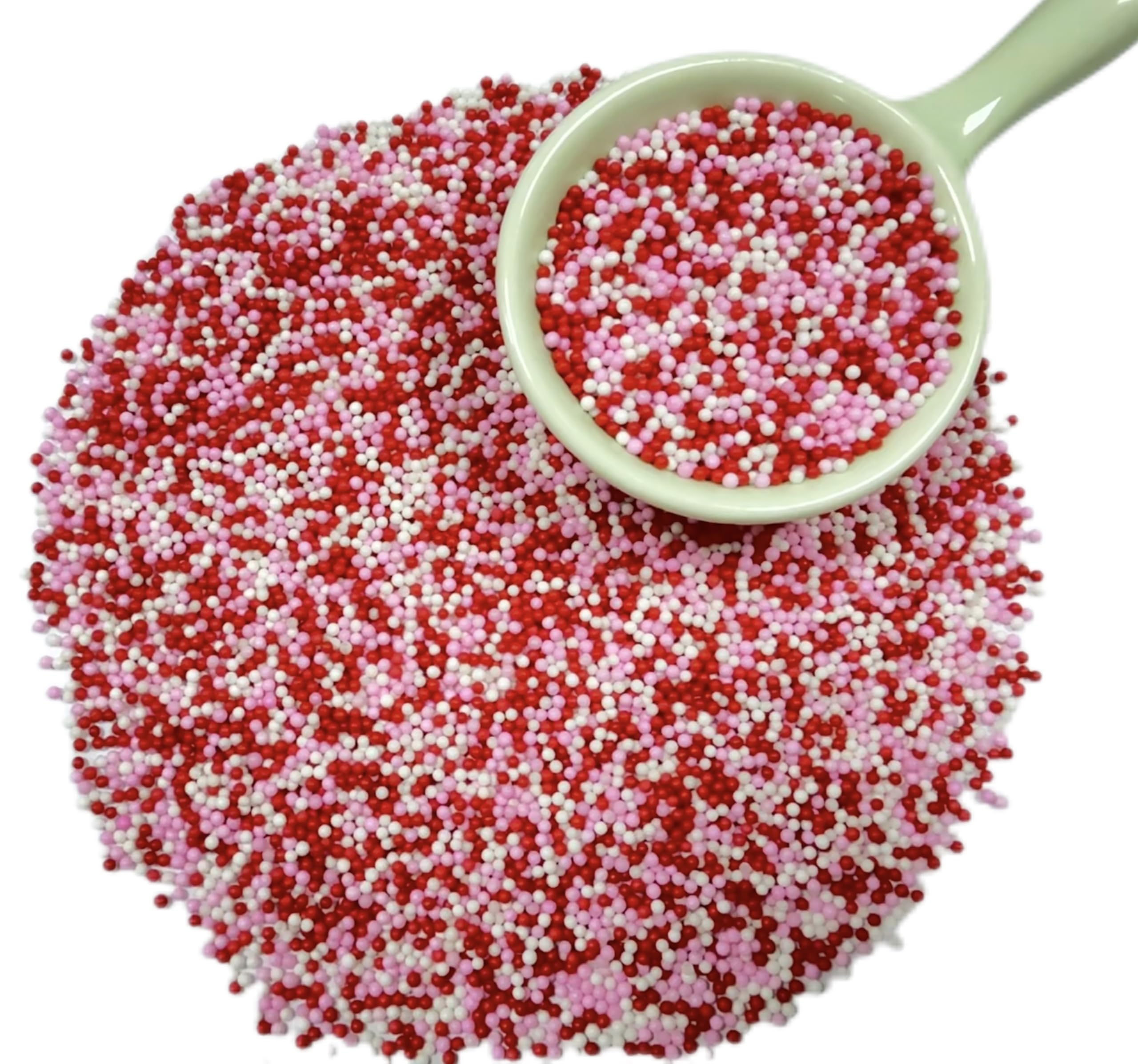 Gevog Valentines Pearls Sprinkles bottle cap view, easy to sprinkle on cookies and cupcakes