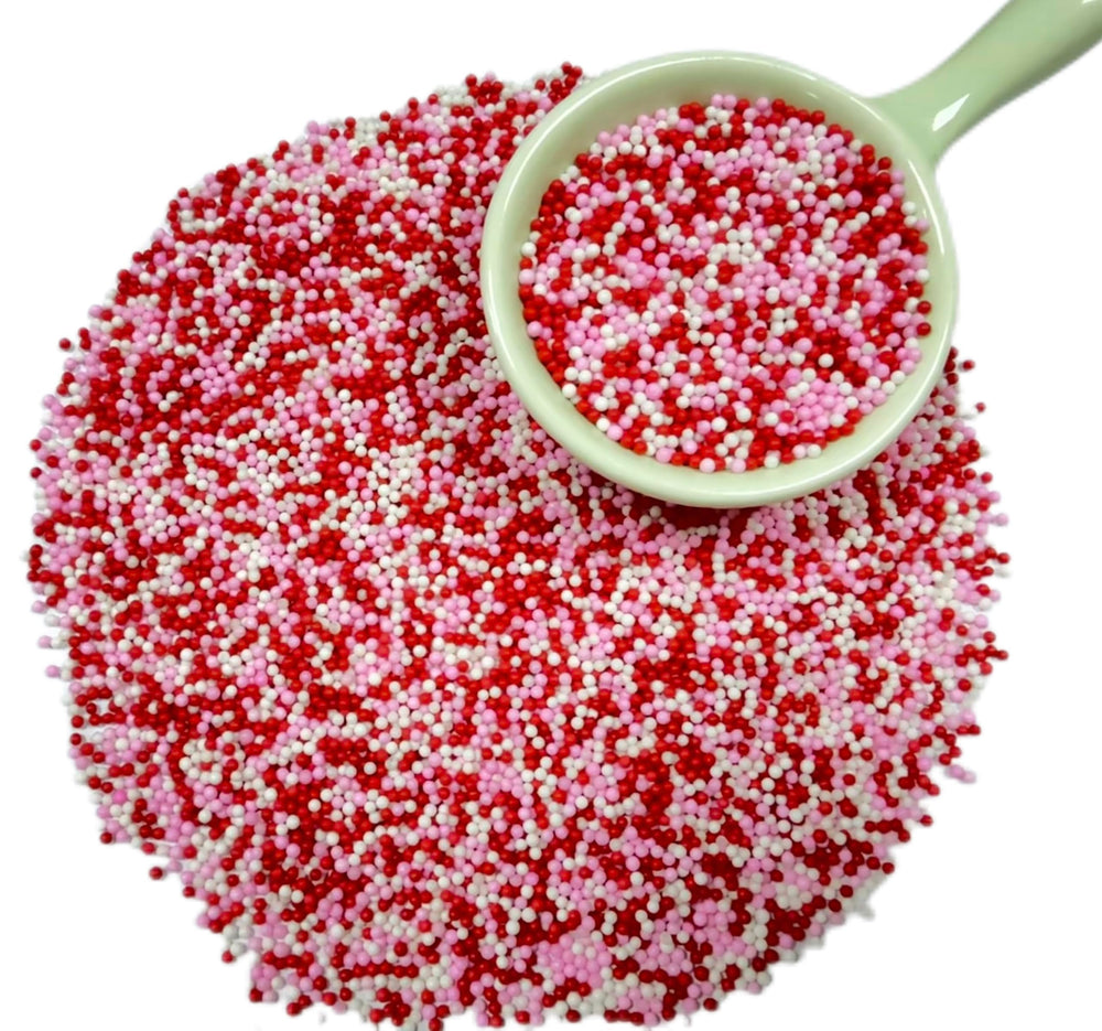 Gevog Valentines Pearls Sprinkles bottle cap view, easy to sprinkle on cookies and cupcakes