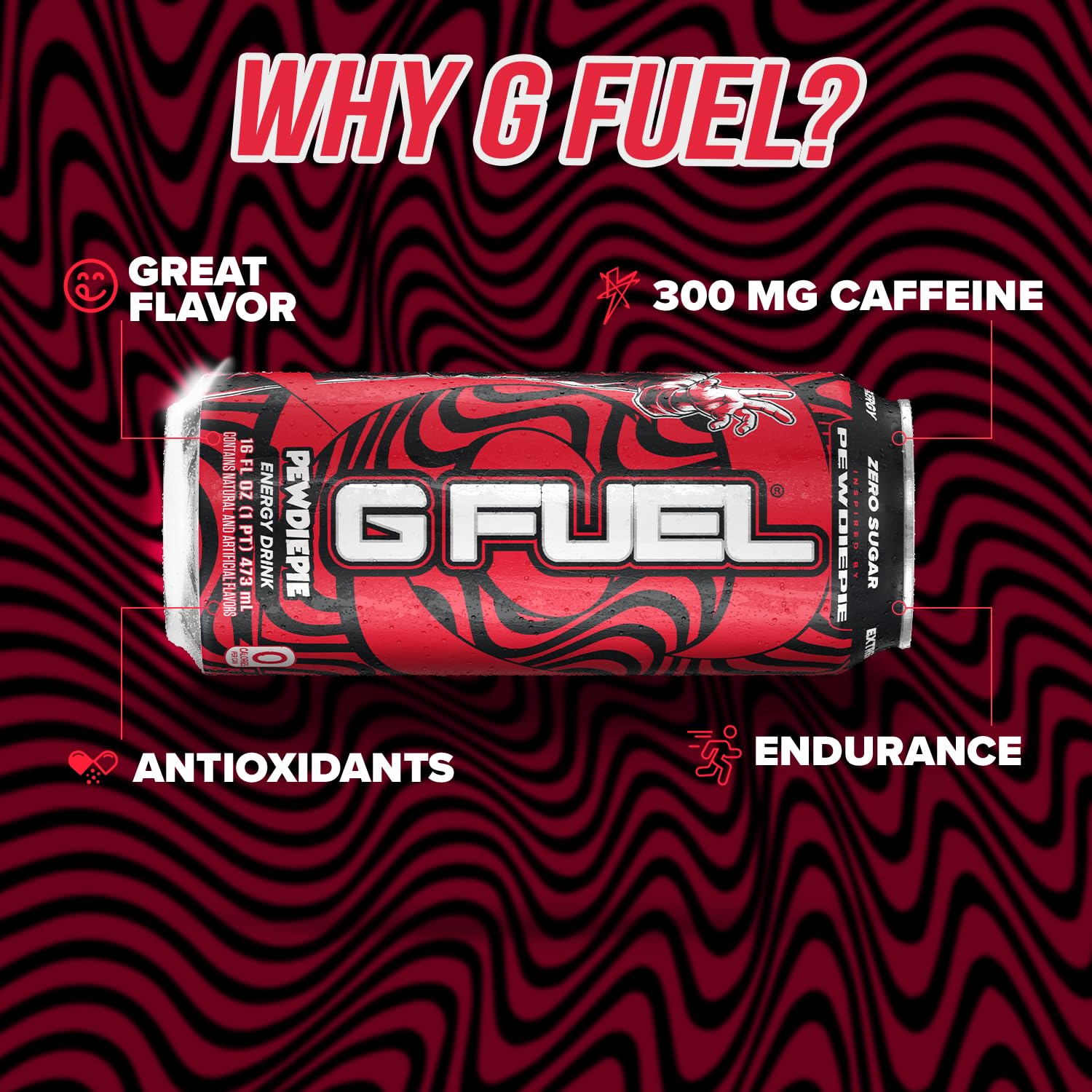 G Fuel Lingonberry visuals emphasize antioxidants and vitamins for daily wellness.