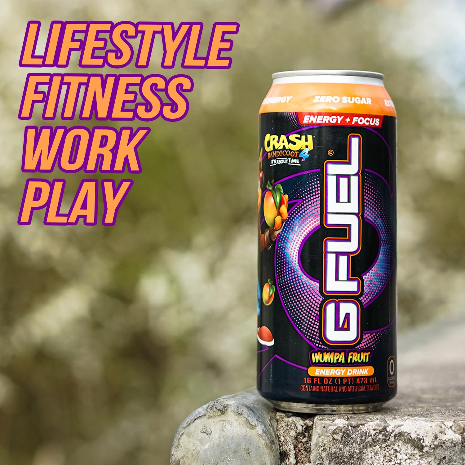 G Fuel Apple Mango glass on dark background, neon branding and bright finish for appeal.
