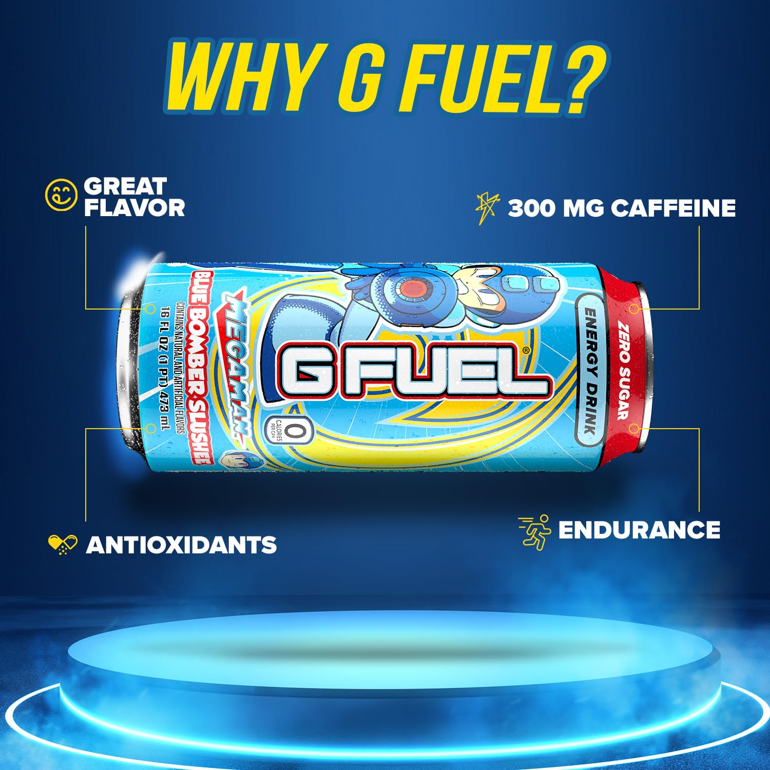 G Fuel Blue Bomber Slushee pack highlights convenient 12-pack value.