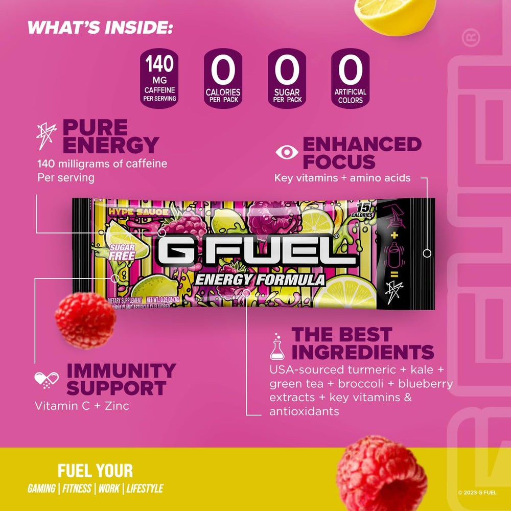 G Fuel Hype Sauce antioxidant and vitamin blend visual support