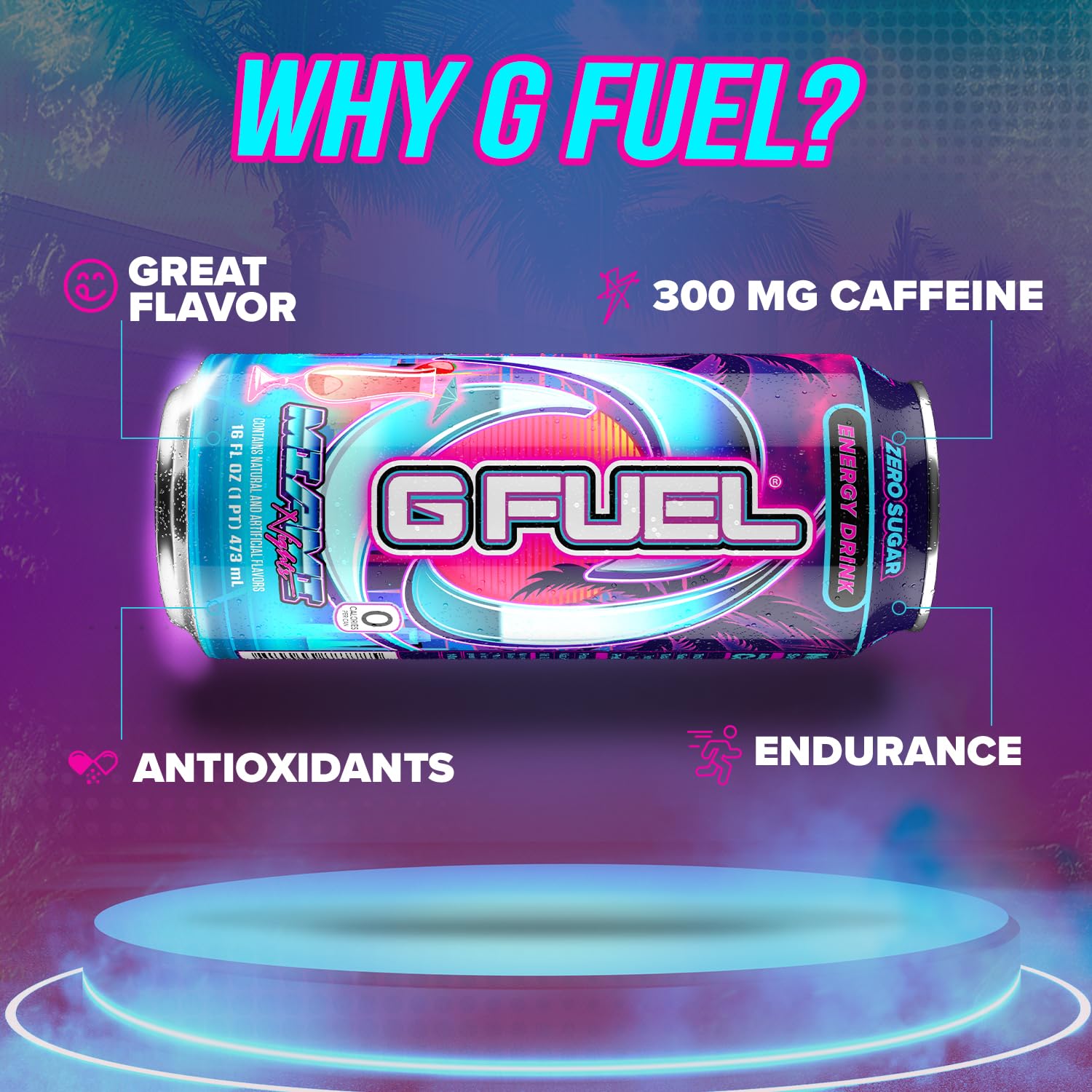 G Fuel Miami Nights ingredients S7 Complex for focus and vitamins