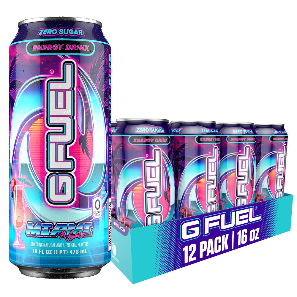 G Fuel Miami Nights strawberry pina colada 16oz can for a refreshing energy boost