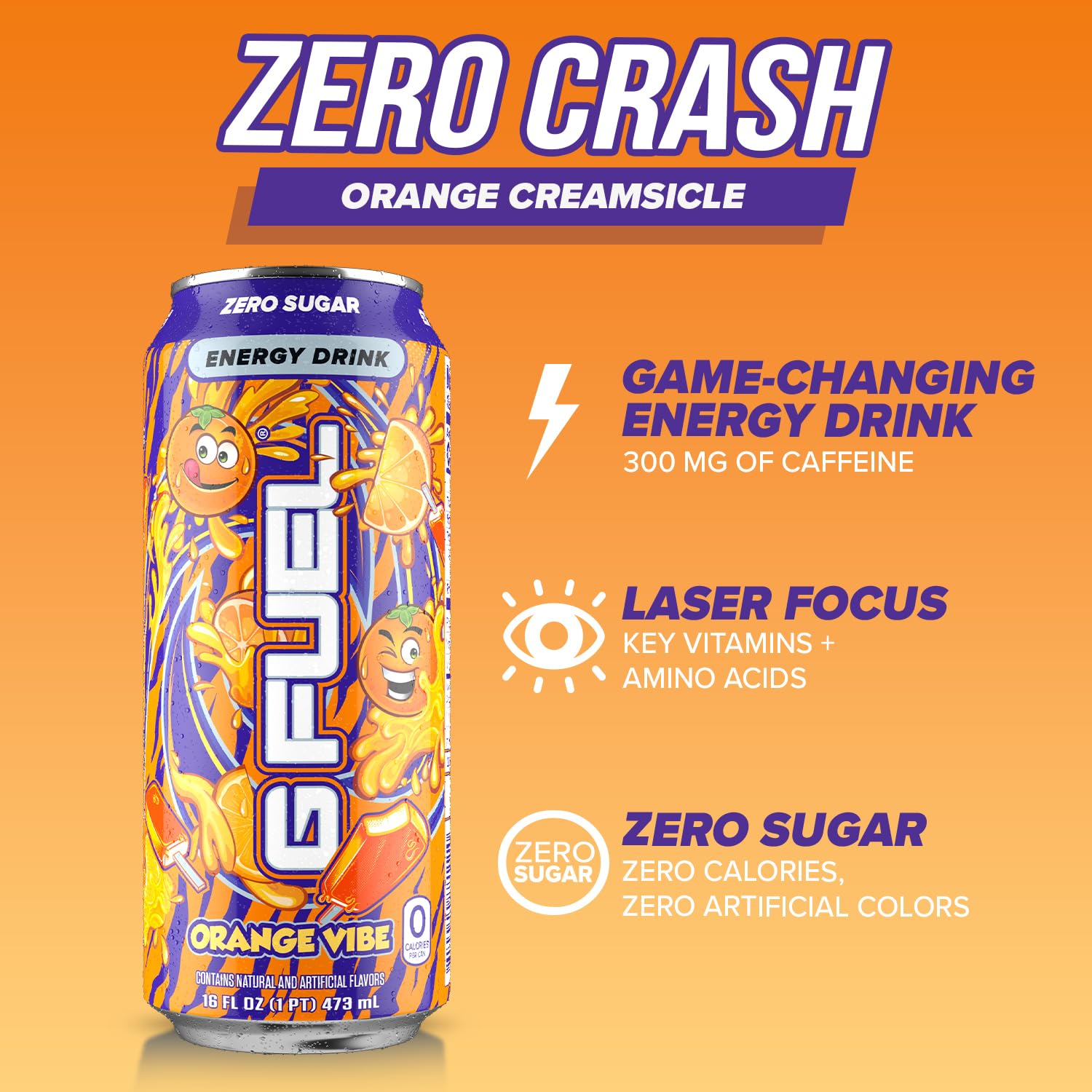 G Fuel Orange Vibe carbonation splash with citrus aroma and energy