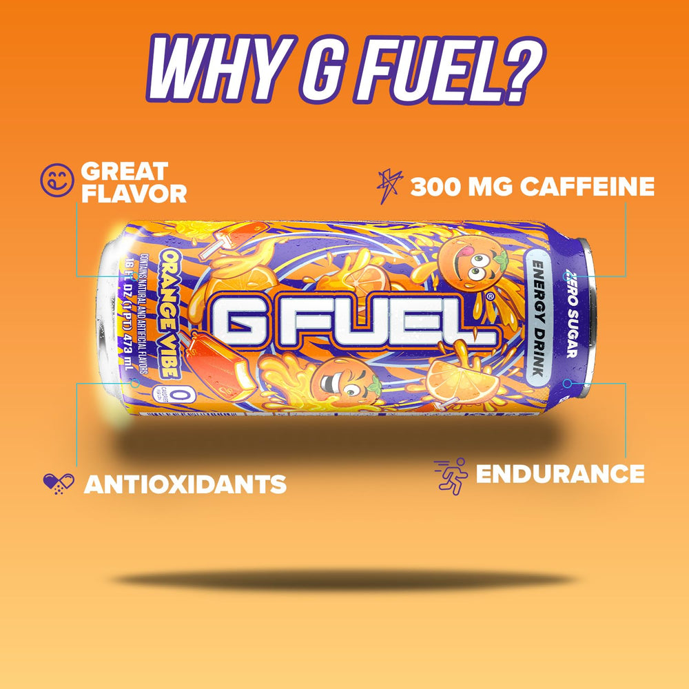 G Fuel Orange Vibe 12-pack display for daily energy routines