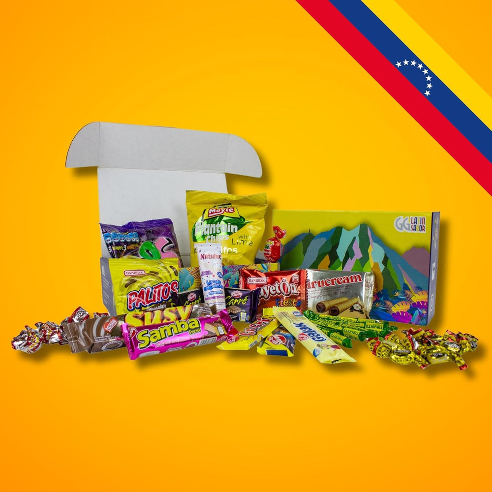 GG LATIN SABOR susy venezuelan snacks close-up with vibrant flavors