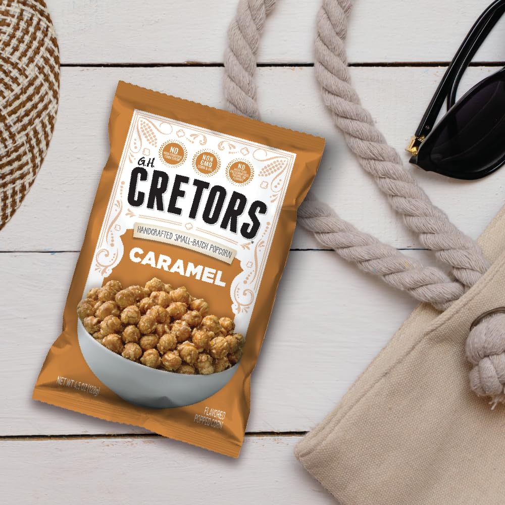 G.H. Cretors caramel corn in copper kettle, authentic small-batch craftsmanship