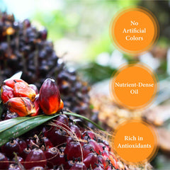 GHANA HERITAGE Nigerian Red Palm Oil close-up highlights natural richness and beta-carotene.