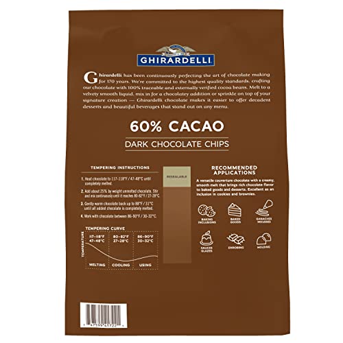 Cookie dough with Ghirardelli 60 percent cacao dark chocolate chips embedded