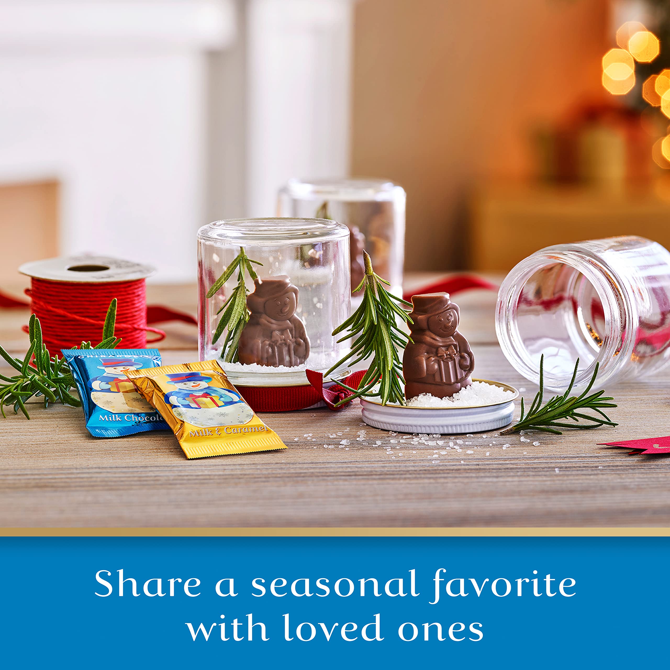Ghirardelli snowmen assortment wrap ready for gifting