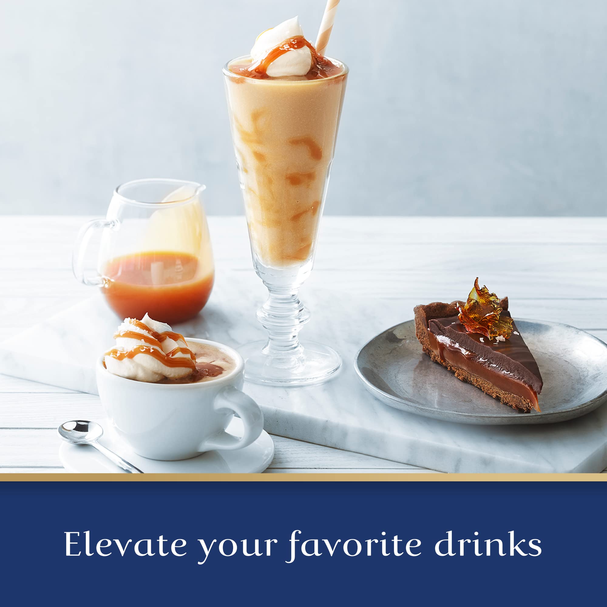 Ghirardelli caramel sauce dessert topping emphasizes smooth texture and premium sweetness