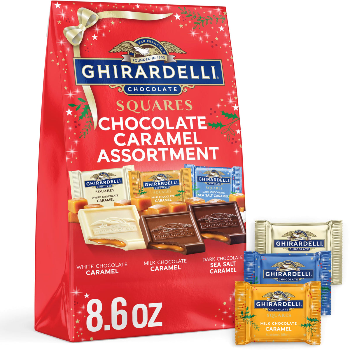 Ghirardelli Chocolate Caramel Squares Valentines packaging ideal for gifting